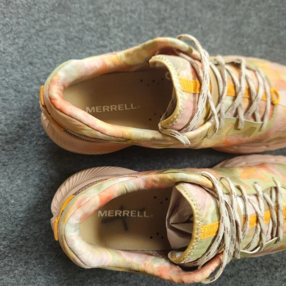 MERRELL Agility Peak 5 Trail Running Shoes Mesh Size 10.5 Orange Tie Dye J068520